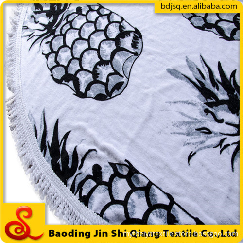 Custom Printed 100% Cotton Circle Beach Towel With Tassel, Round Beach Towel